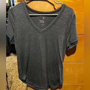 Women’s Dark Blue Short Sleeve V-Neck